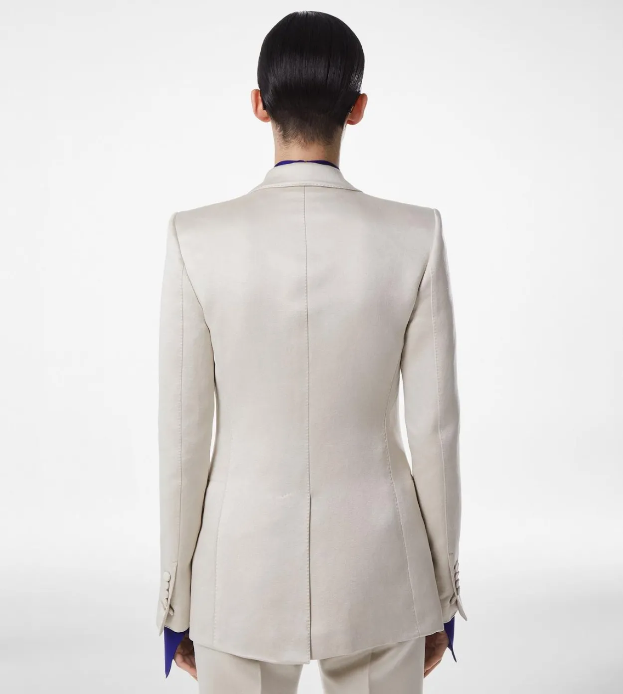 WASHED COTTON SILK BLEND DUCHESSE SINGLE BREASTED JACKET