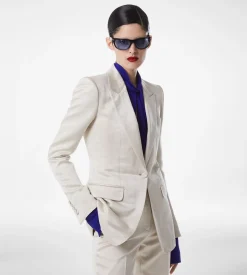 WASHED COTTON SILK BLEND DUCHESSE SINGLE BREASTED JACKET