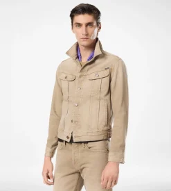 WASHED SAND ICON DENIM JACKET