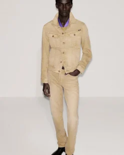 WASHED SAND STRAIGHT FIT DENIM