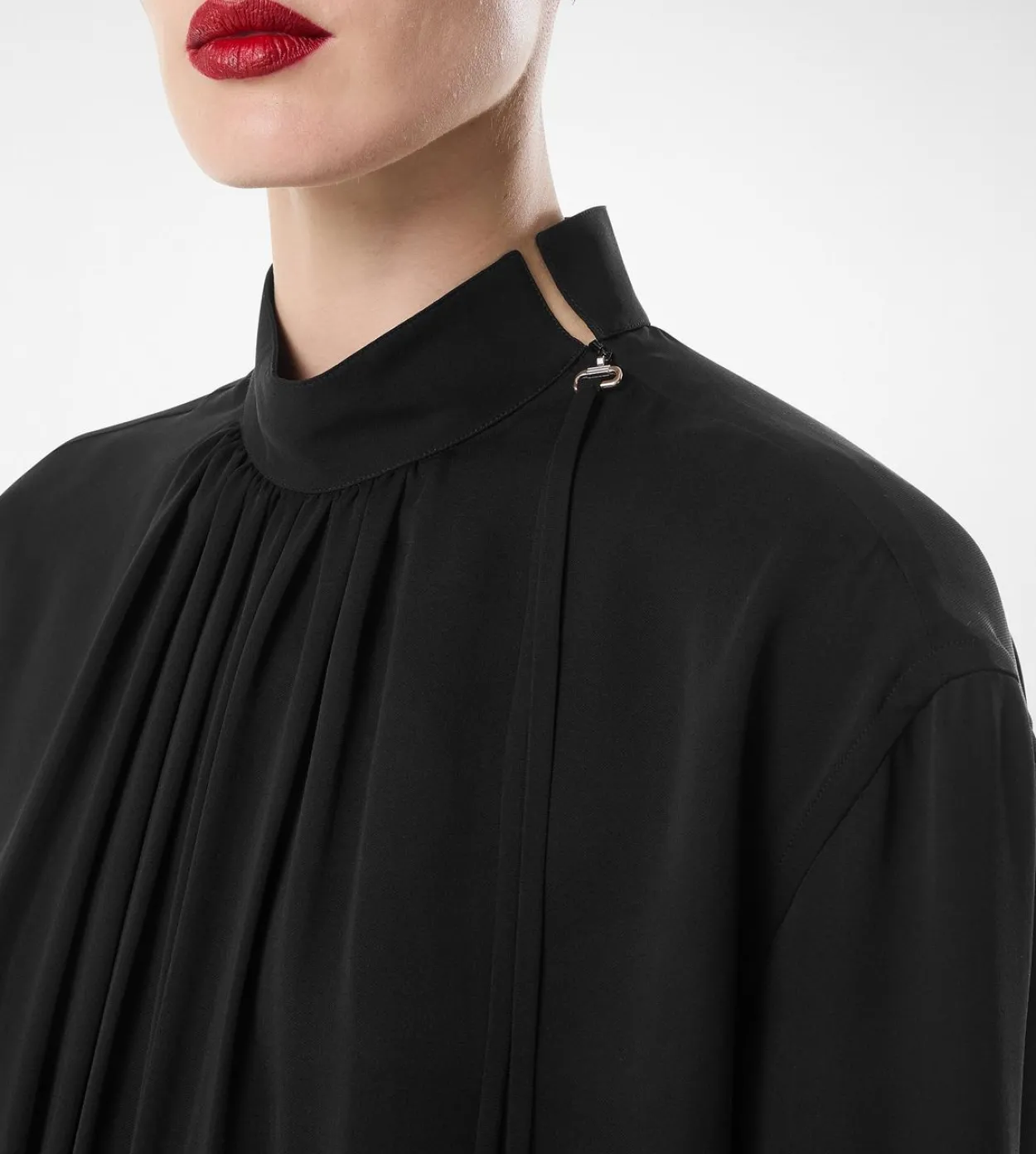 WASHED SILK GEORGETTE LONG SLEEVE BLOUSE
