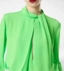 WASHED SILK GEORGETTE LONG SLEEVE BLOUSE