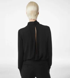 WASHED SILK GEORGETTE LONG SLEEVE BLOUSE