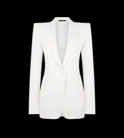 WOOL CASHMERE FLANNEL SINGLE BREASTED JACKET