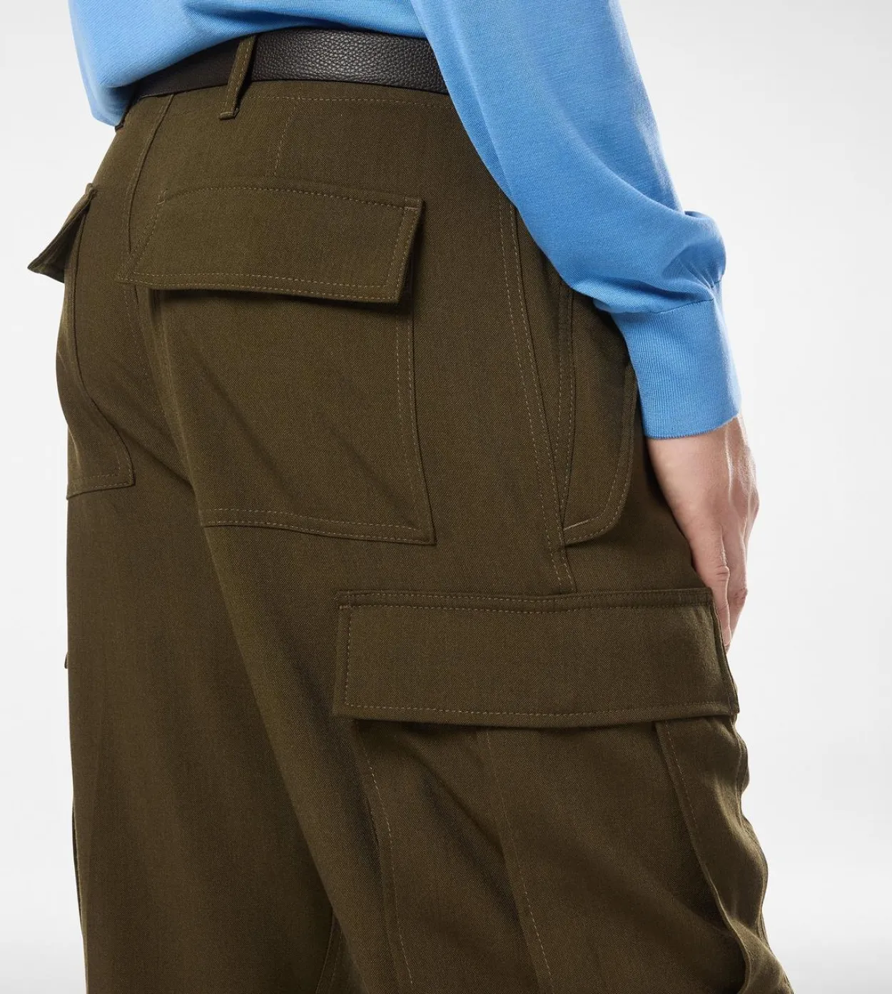 WOOL CASHMERE SILK REPS CARGO PANT