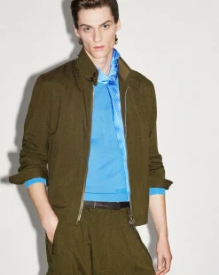 WOOL CASHMERE SILK REPS HARRINGTON