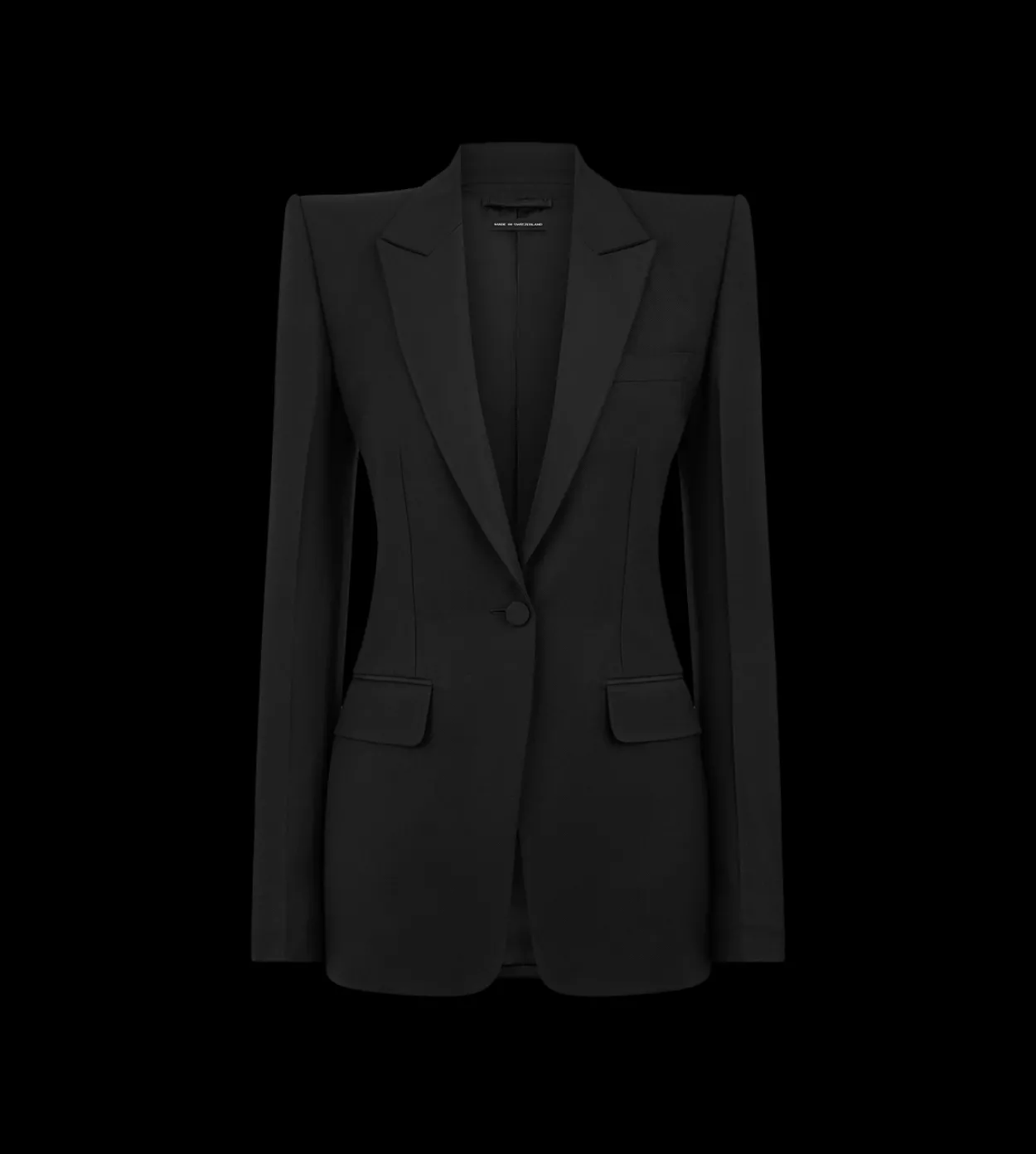 WOOL SILK BLEND SINGLE BREASTED TUXEDO JACKET