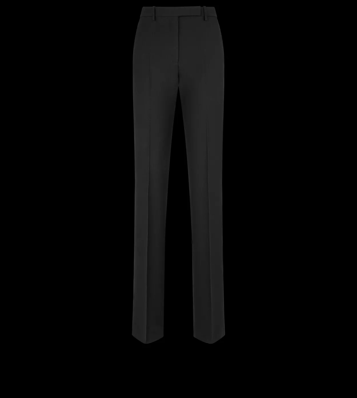 WOOL SILK BLEND TAILORED STRAIGHT PANTS