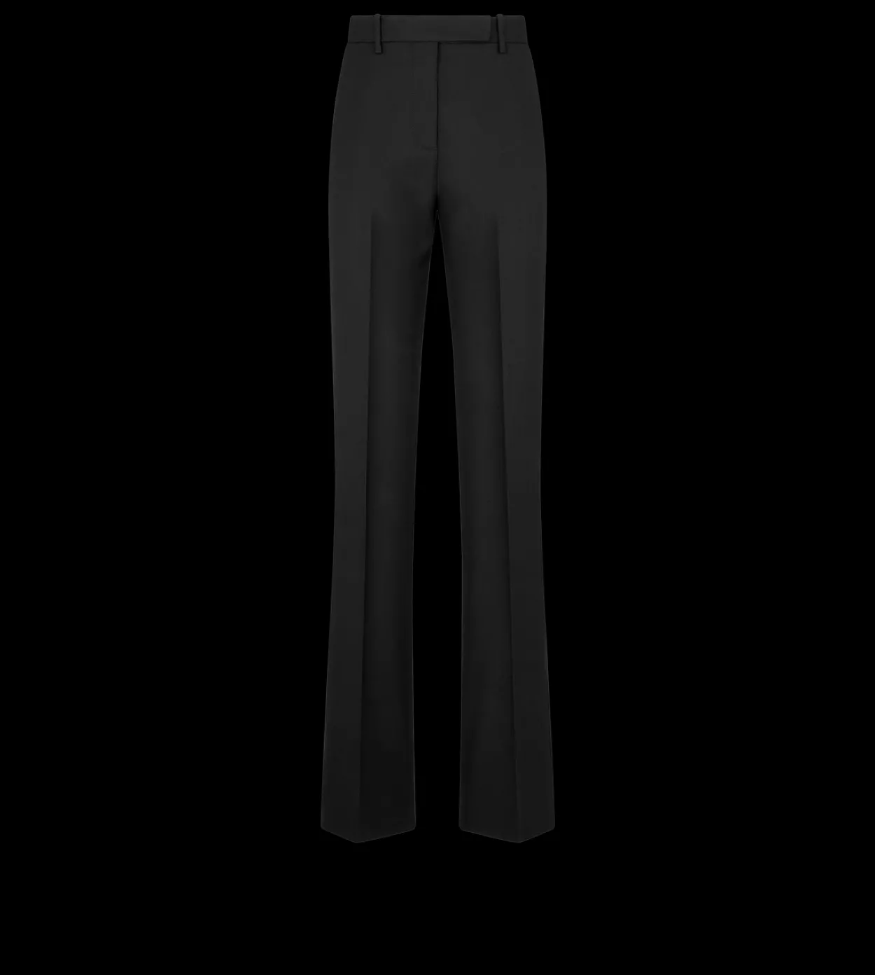 WOOL SILK BLEND TAILORED STRAIGHT PANTS