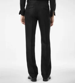 WOOL SILK LINEN SHARKSKIN PANT