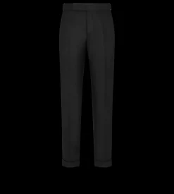 WOOL SILK LINEN SHARKSKIN PANT