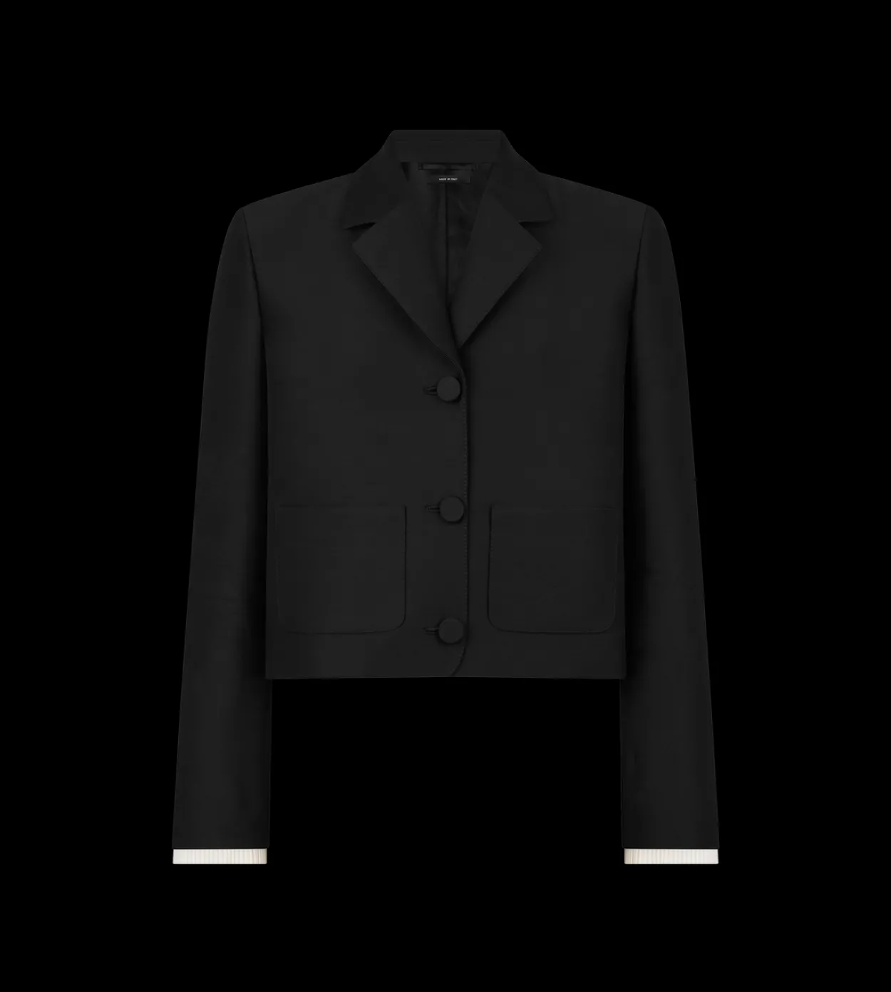 WOOL SILK RADZMIR JACKET WITH PLISSE DETAILS