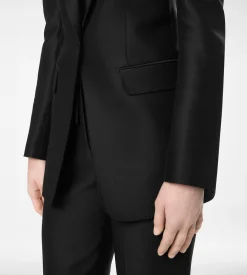 WOOL SILK RADZMIR SINGLE BREASTED PEAK LAPEL JACKET