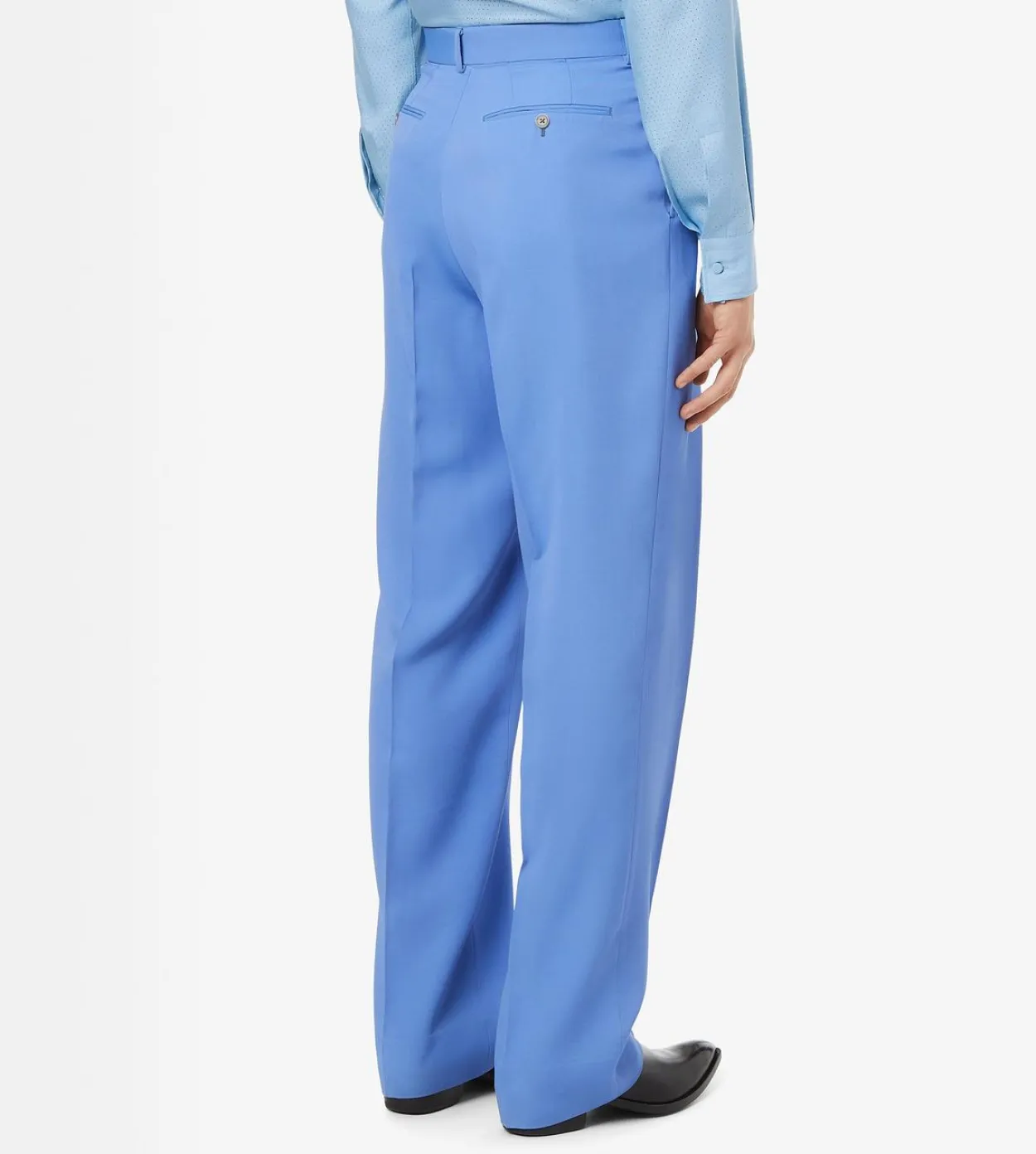 WOOL VISCOSE DOUBLE FAILLE DOUBLE PLEAT PANT