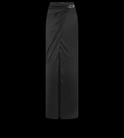 WRAP MAXI SKIRT WITH LEATHER BELT
