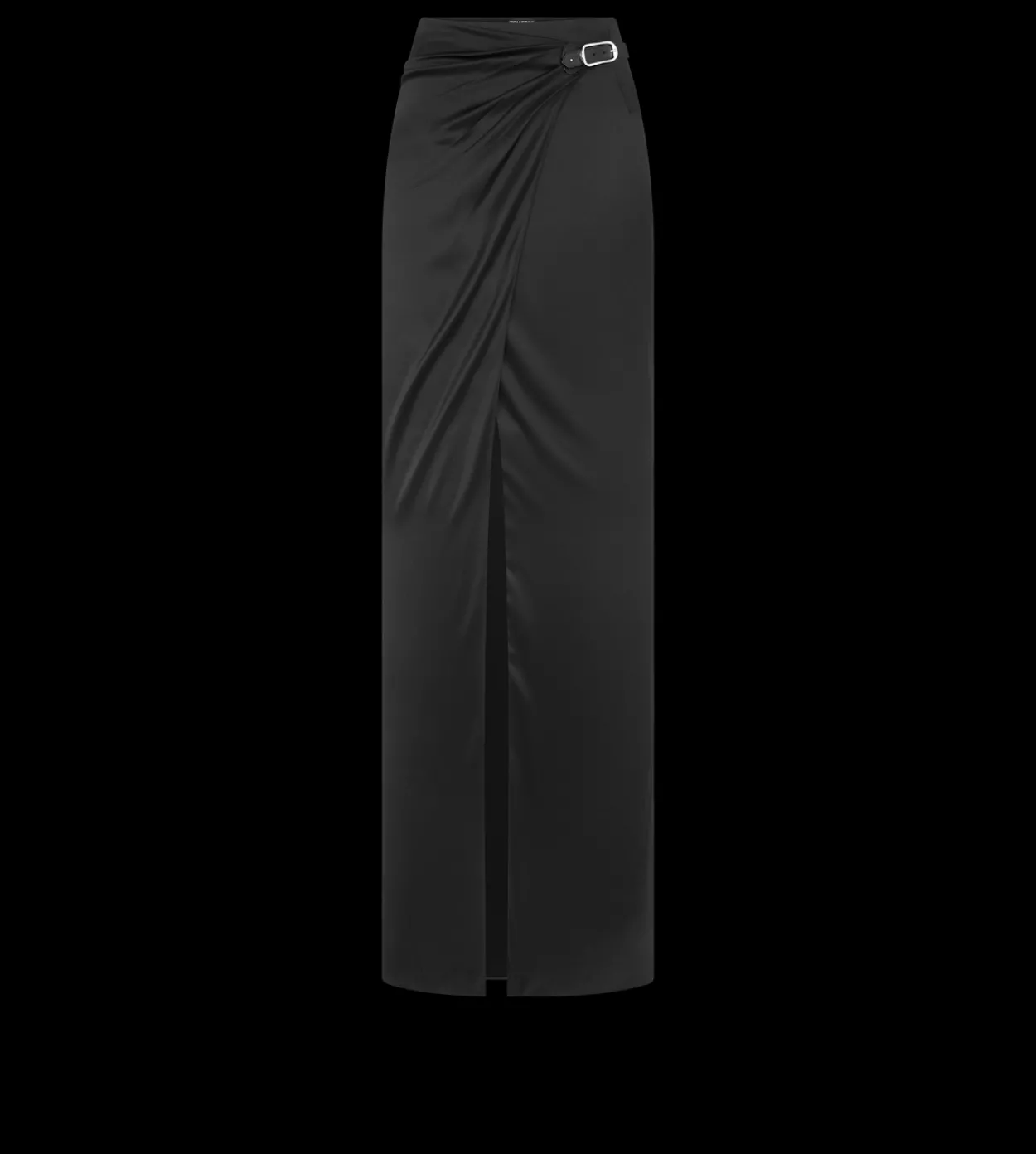WRAP MAXI SKIRT WITH LEATHER BELT