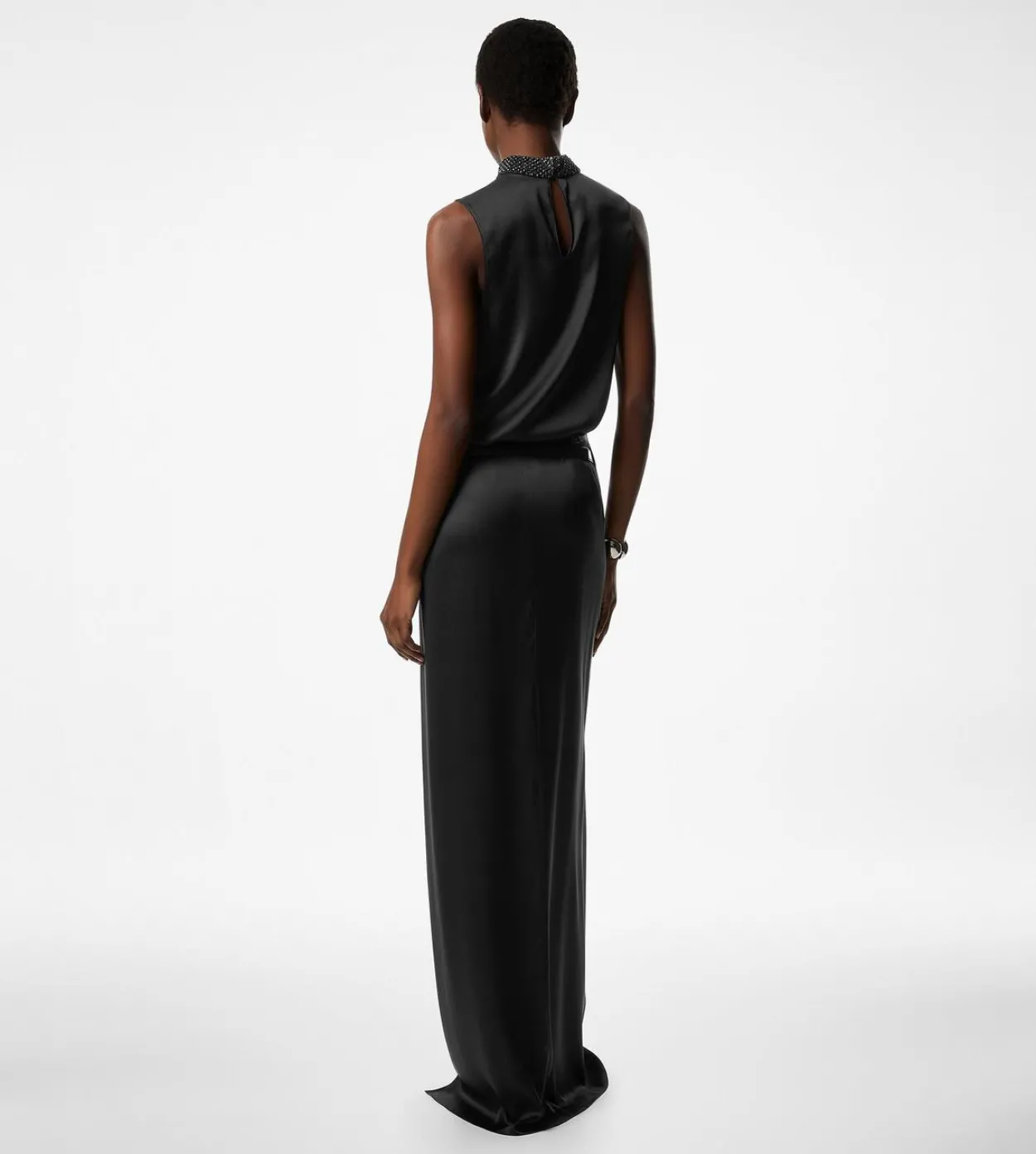 WRAP MAXI SKIRT WITH LEATHER BELT